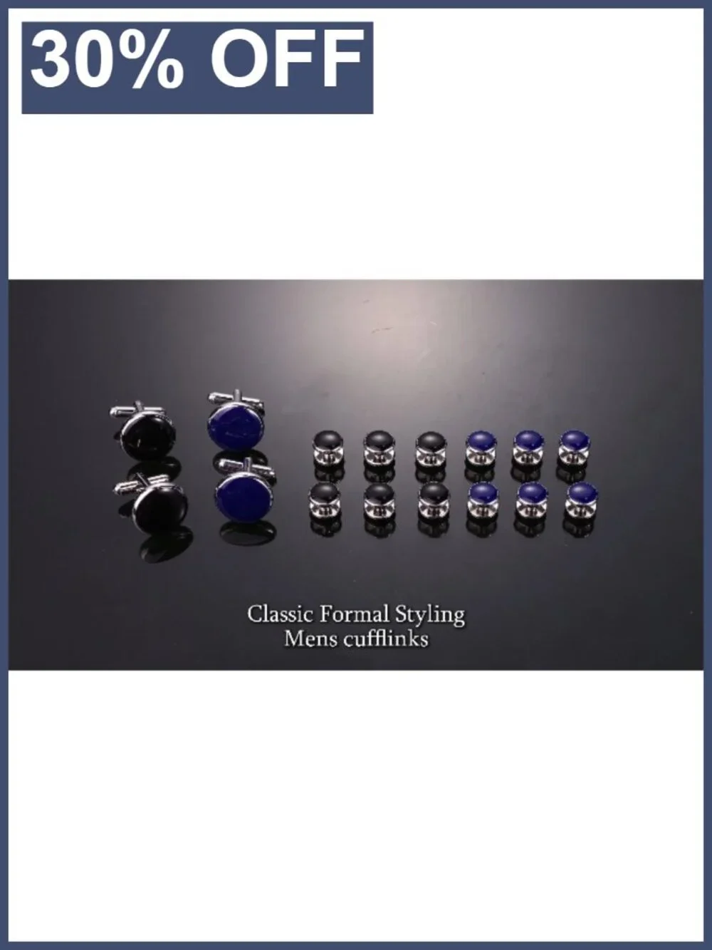 Tuxedo Cufflinks & Studs Set with Bow Tie, 16k Gold Plated Brass Formal
